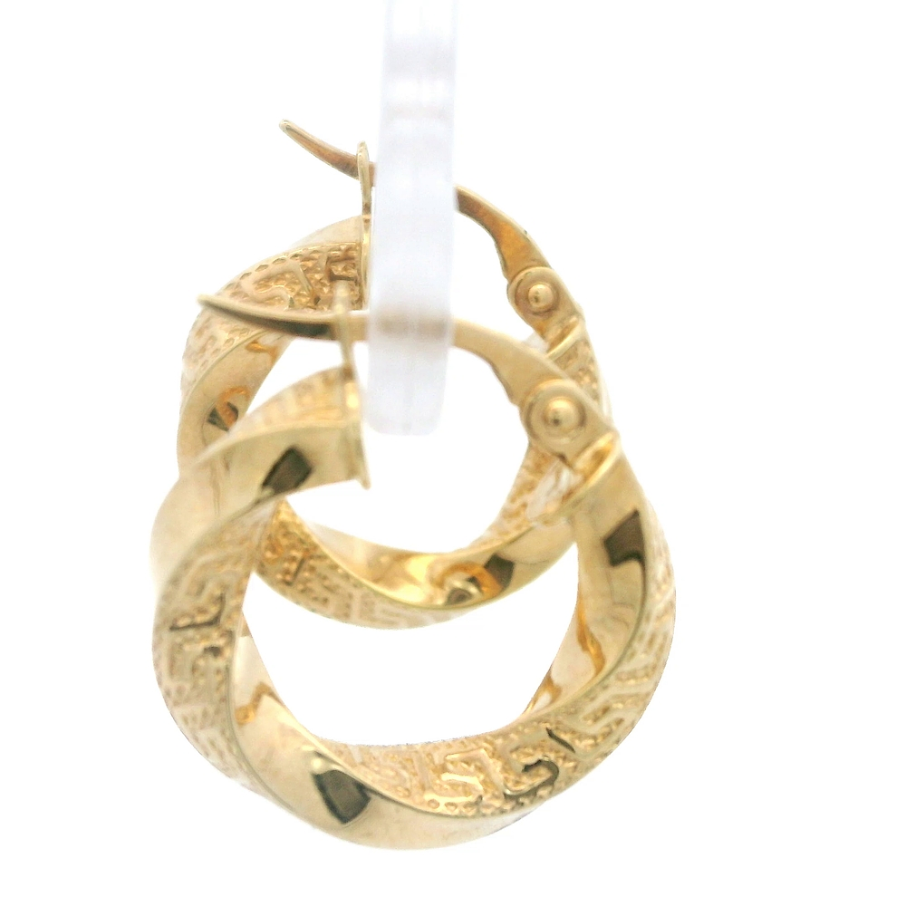 Aros de Oro Amarillo 18K Espiral Diseño Laberinto