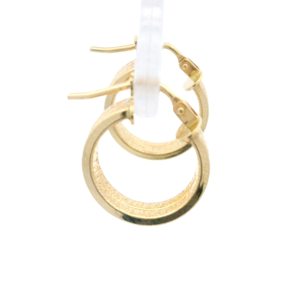 Aros de Oro Amarillo 18K Huggies con Diseño Laberinto