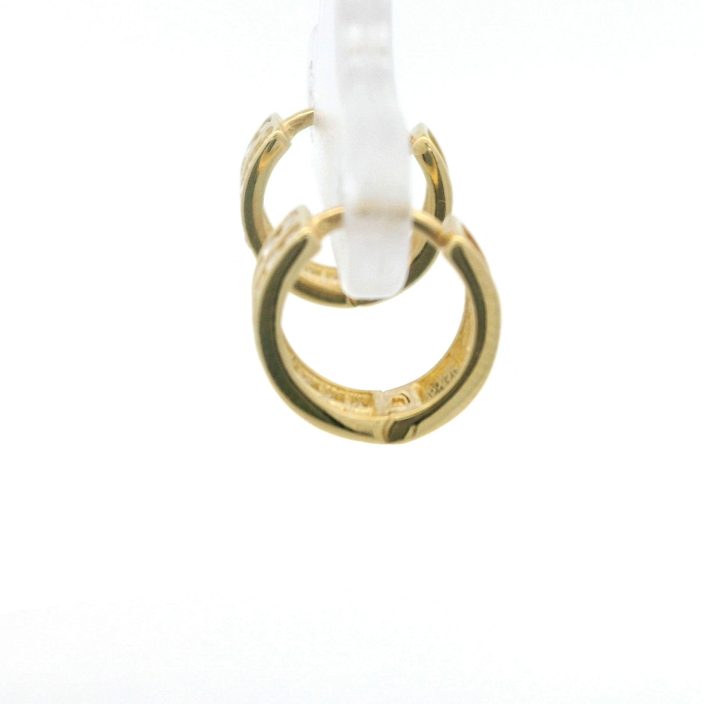 Aros de Oro Amarillo 18K Huggies con Micropiedras Incoloras