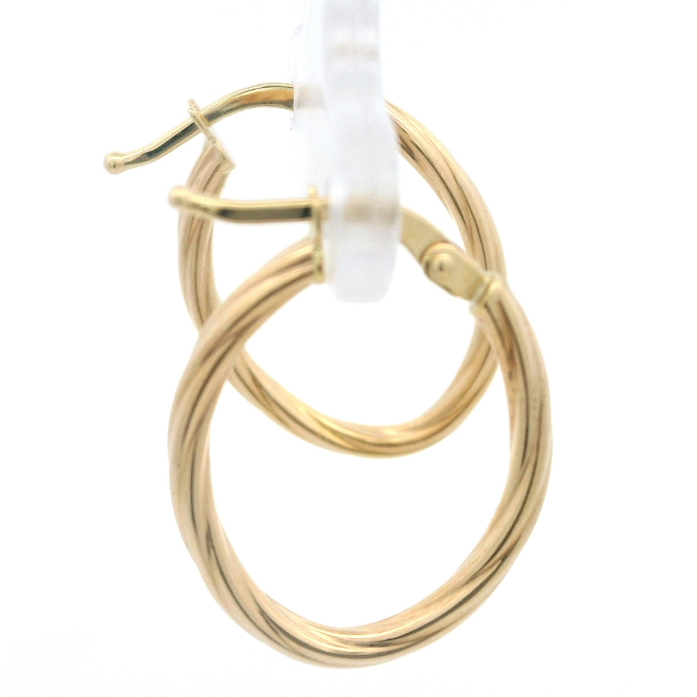 Aros de Oro Amarillo 18K Trenzados Ovalados