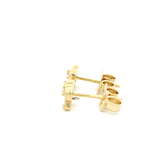 Aros de Oro Amarillo 18K Mariposa con Micropiedras Incoloras