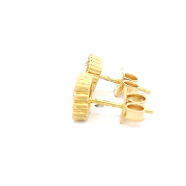 Aros de Oro Amarillo 18K Rombo con 1 Piedra y Micropiedras Incoloras