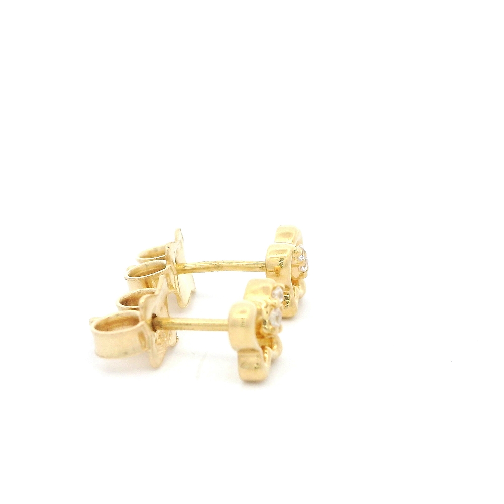 Aros de Oro Amarillo 18K Mariposa con Micropiedras Incoloras