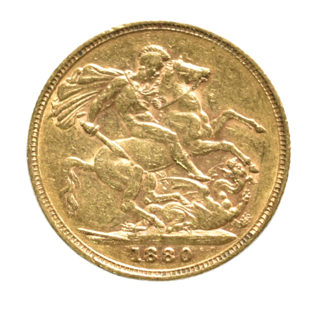 Moneda Soberano De Oro Reino Unido 1880 Reina Victoria