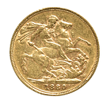 Moneda Soberano De Oro Reino Unido 1880 Reina Victoria