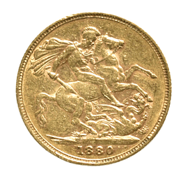 Moneda Soberano De Oro Reino Unido 1880 Reina Victoria