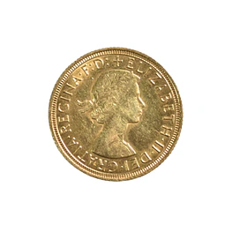 Moneda Británica Sovereign de Oro (Reina Isabel II, año 1962)