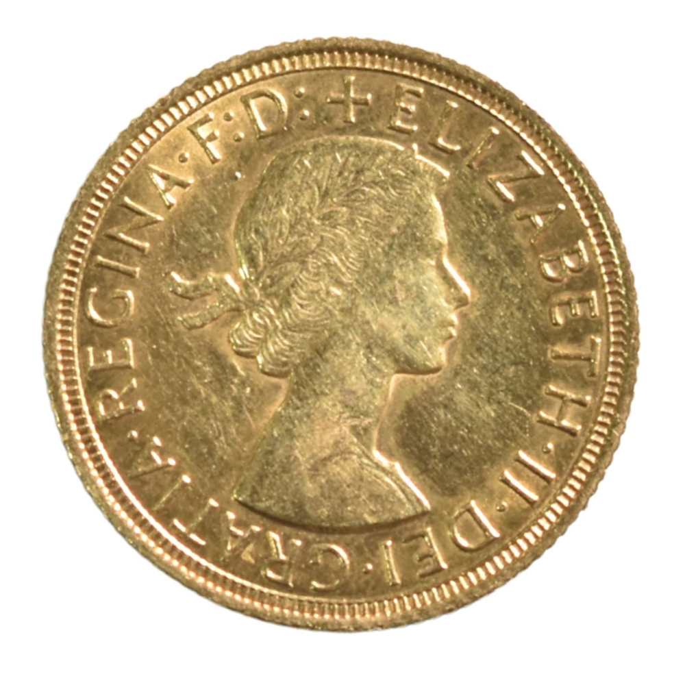 Moneda Británica Sovereign de Oro (Reina Isabel II, año 1962)
