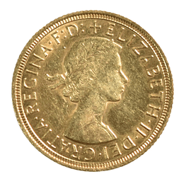 Moneda Británica Sovereign de Oro (Reina Isabel II, año 1962)
