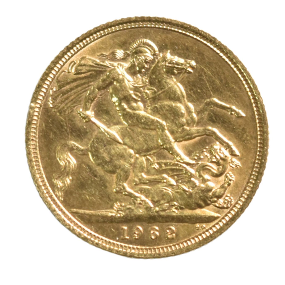 Moneda Británica Sovereign de Oro (Reina Isabel II, año 1962)