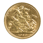 Moneda Británica Sovereign de Oro (Reina Isabel II, año 1962)