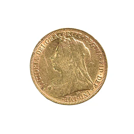 Moneda 1 Sovereign Oro Reino Unido 1895 Reina Victoria