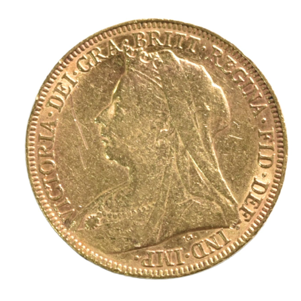 Moneda 1 Sovereign Oro Reino Unido 1895 Reina Victoria