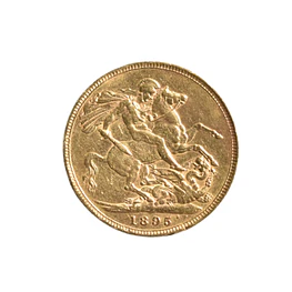 Moneda 1 Sovereign Oro Reino Unido 1895 Reina Victoria