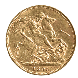 Moneda 1 Sovereign Oro Reino Unido 1895 Reina Victoria