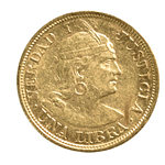 Moneda De Oro Perú 1 Libra 1912