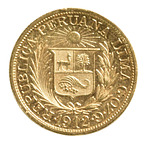 Moneda De Oro Perú 1 Libra 1912