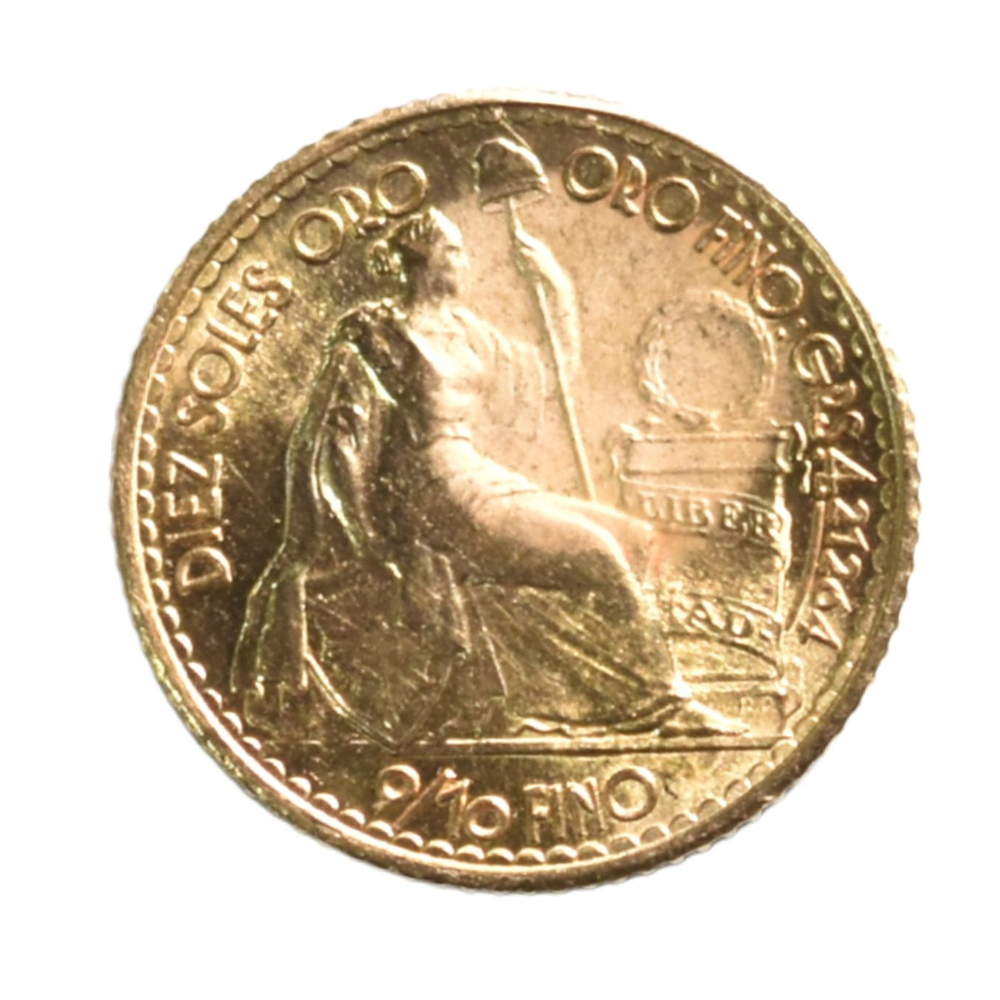 Moneda de Oro  10 Soles Perú Año 1960