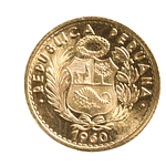 Moneda de Oro  10 Soles Perú Año 1960