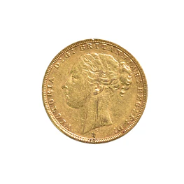 Moneda  Soberano De Oro Reino Unido 1873 Victoria 22K