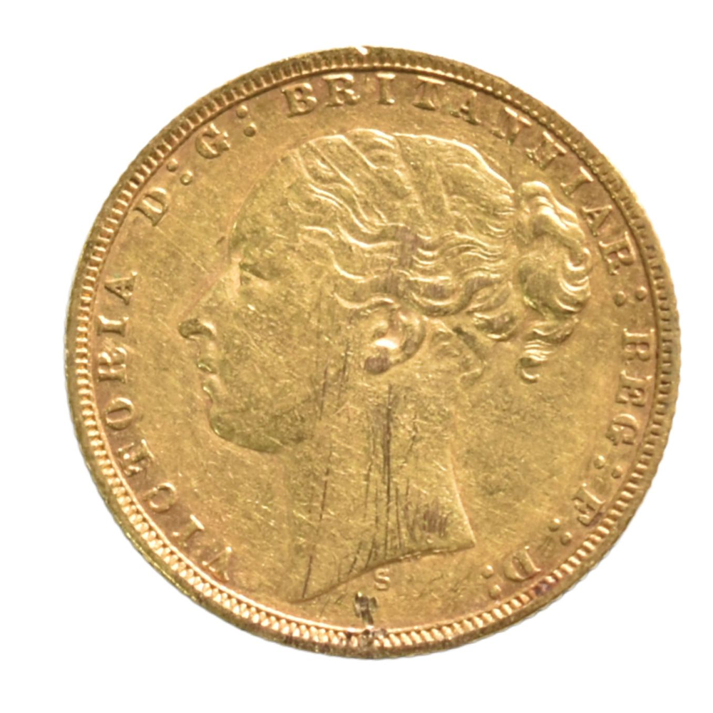 Moneda  Soberano De Oro Reino Unido 1873 Victoria 22K