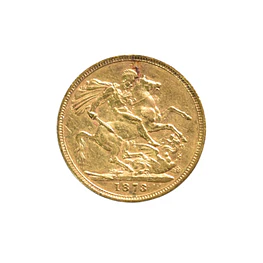 Moneda  Soberano De Oro Reino Unido 1873 Victoria 22K