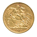Moneda  Soberano De Oro Reino Unido 1873 Victoria 22K