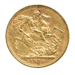 Moneda  Soberano De Oro Reino Unido 1873 Victoria 22K