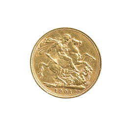 Moneda De Oro Soberano Reino Unido 1901 Reina Victoria