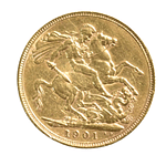 Moneda De Oro Soberano Reino Unido 1901 Reina Victoria