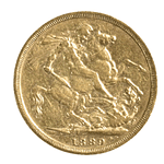 Soberano De Oro Amarillo 22K Reina Victoria 1889 (Reino Unido)