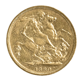 Soberano De Oro Amarillo 22K Reina Victoria 1889 (Reino Unido)