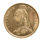 Moneda De Oro Medio Soberano 1892 Victoria 22K
