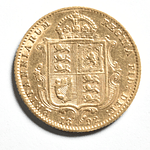 Moneda De Oro Medio Soberano 1892 Victoria 22K