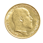 Moneda Medio Soberano Oro 22K Reino Unido 1906 Eduardo VII