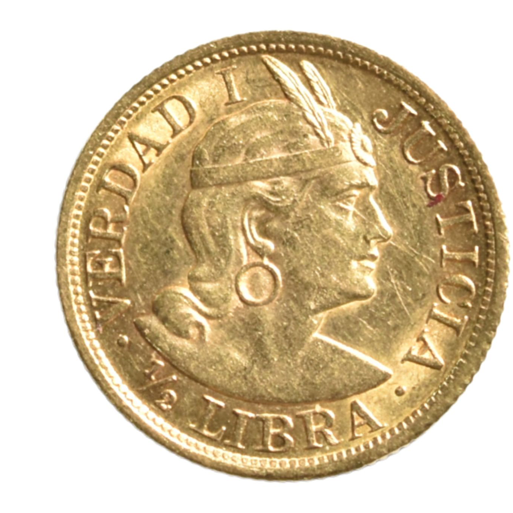 Moneda De Oro 1/2 Libra Perú 1905