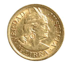 Moneda De Oro 1/2 Libra Perú 1905