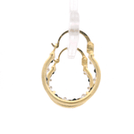 Aros de Oro Amarillo 18K Argolla con Piedras Incoloras y Azules