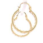 Aros de Oro Amarillo 18K Argolla con Piedras Incoloras