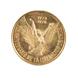 Moneda de Oro 100 Pesos Chile 1976 Tercer Aniversario de la Liberación