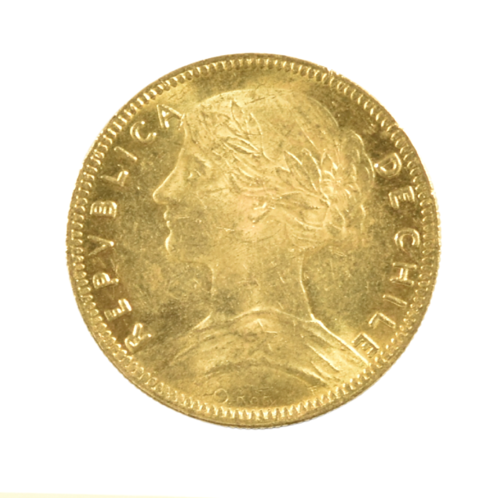 Moneda de Oro 20 Pesos Chile 1910