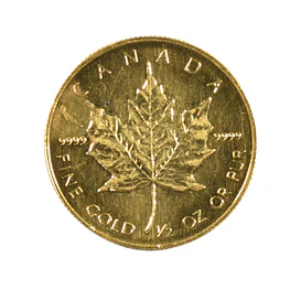 Moneda de Oro 10 Dollars Canadá 1982 1/2 Oz Maple Leaf