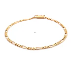 Pulsera de Oro Amarillo 18K Figaro 3x1