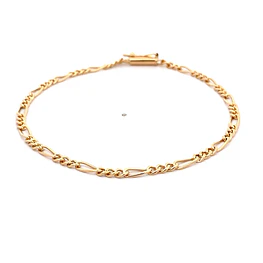 Pulsera de Oro Amarillo 18K Figaro 3x1