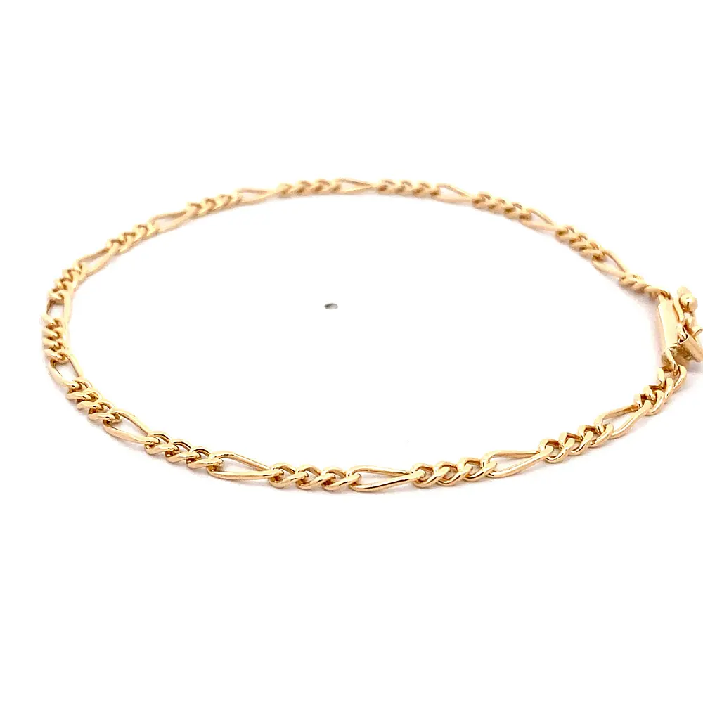 Pulsera de Oro Amarillo 18K Figaro 3x1