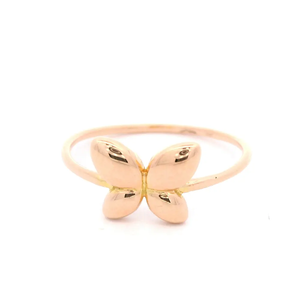 Anillo de Oro Amarillo 18K Mariposa