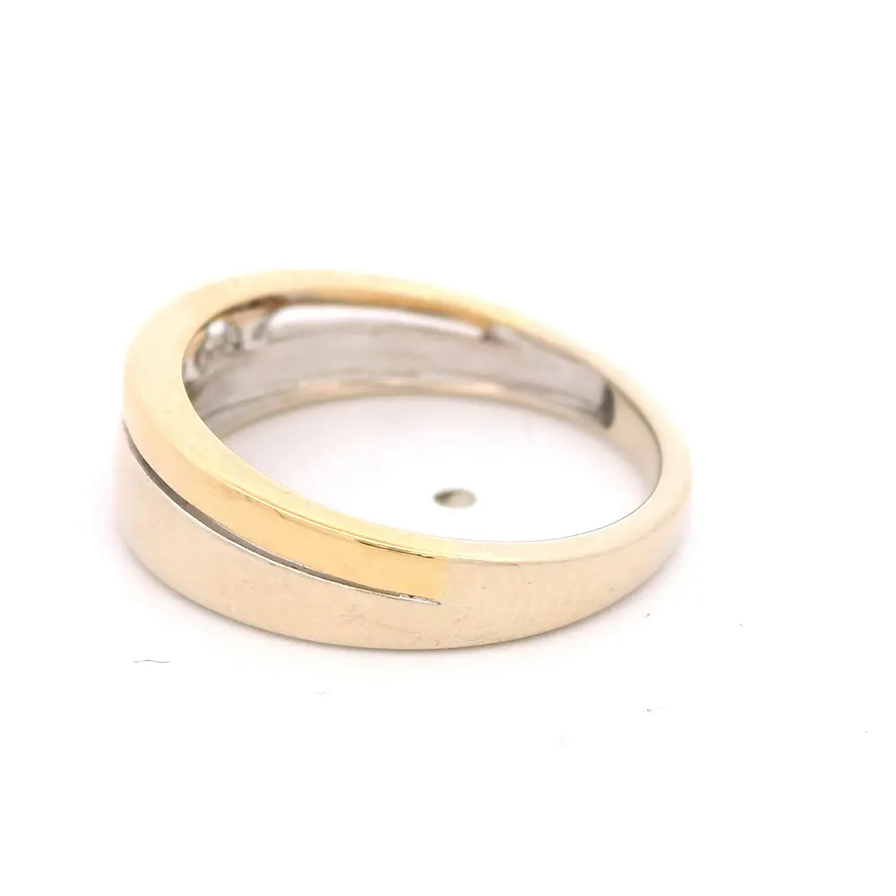 Anillo de Dos Oros 18K Calado con 2 Diamantes