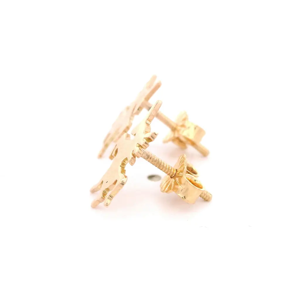 Aros de Oro Amarillo 18K Unicornio