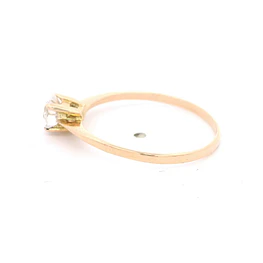 Anillo de Oro Amarillo 18K Solitario con 1 Piedra Incolora