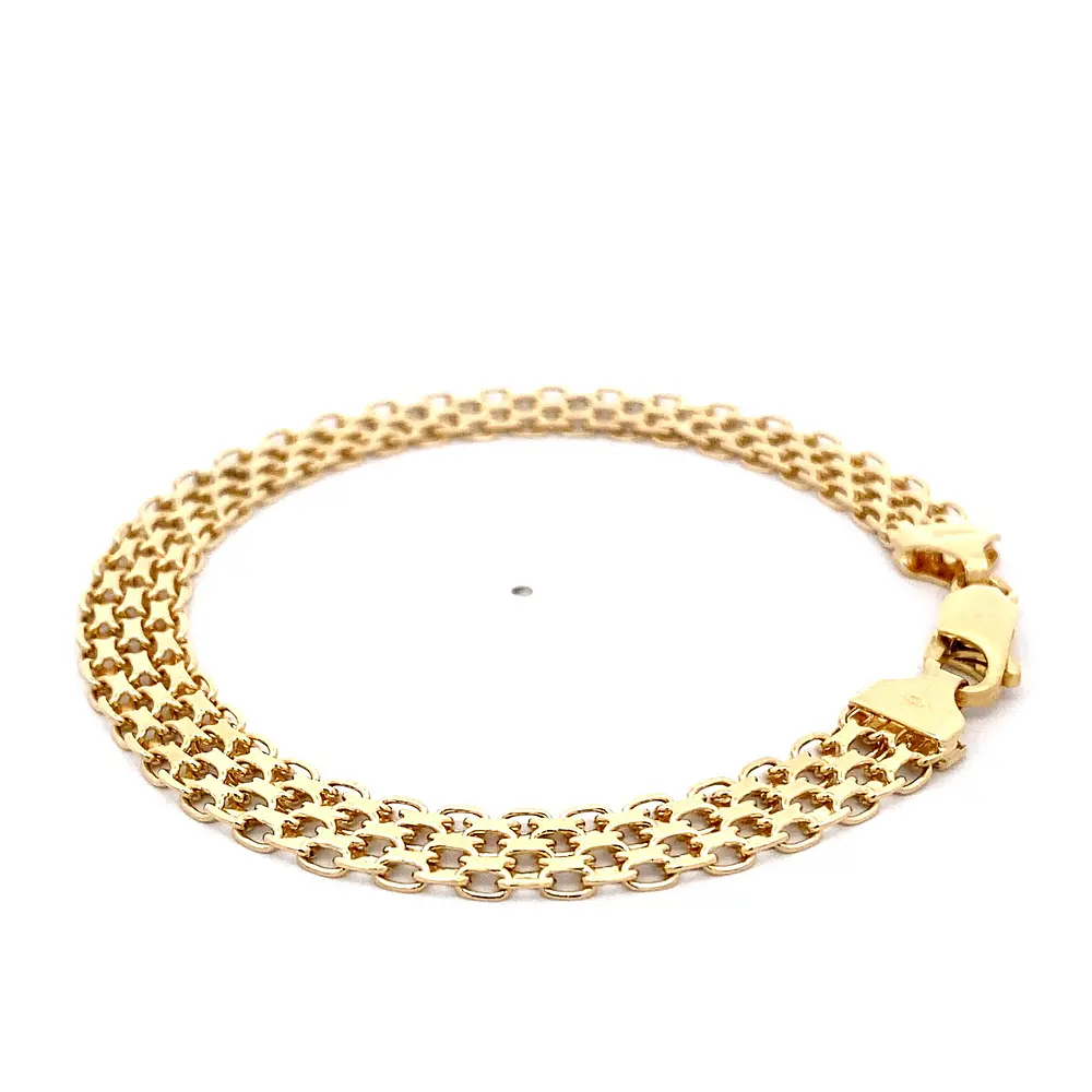 Pulsera de Oro Amarillo 18K Tejido Chino